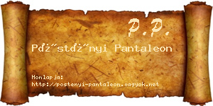 Pöstényi Pantaleon névjegykártya